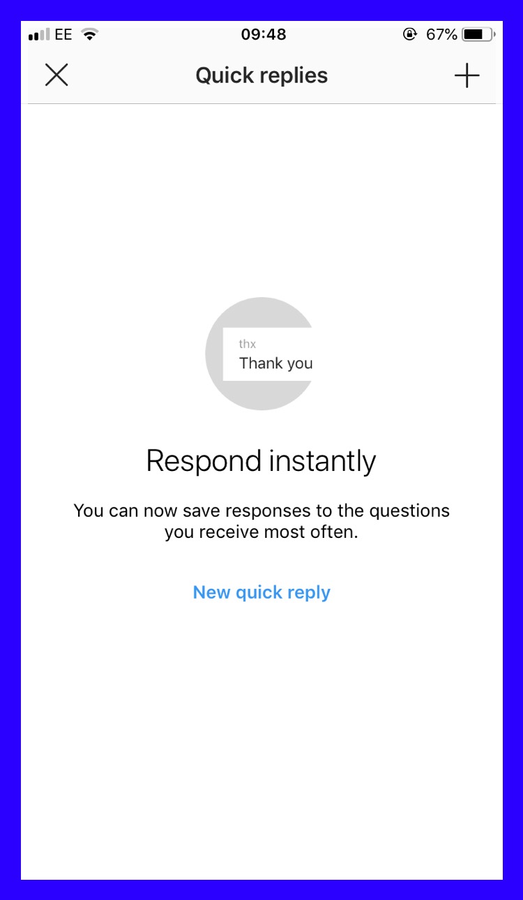 Quick reply instagram for DMs